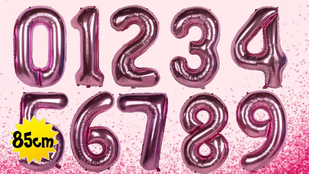 Фольгированный шар с гелием Цифры 85см, розовый