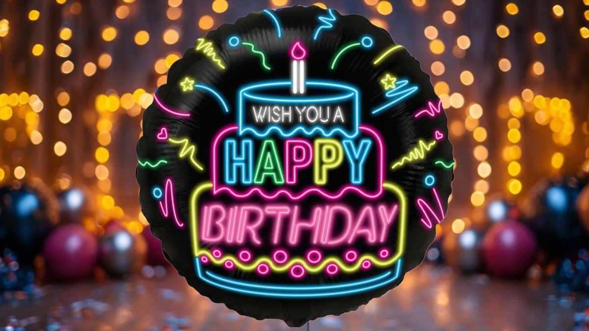 Фольгированный шар с гелием (41 см) Wish you a Happy Birthday(1шт)