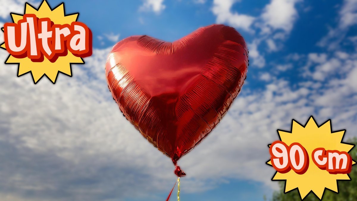 Фольгированное сердце с гелием Ultra Big (90см-40″) красное (1шт)