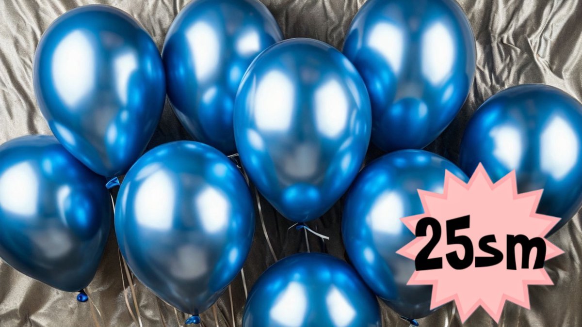 Шары с гелием 25 см (1шт) металлик синий