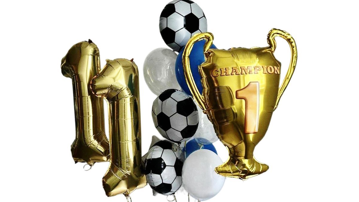 Набор воздушных шаров с гелием “Кубок по футболу” (12 шт).