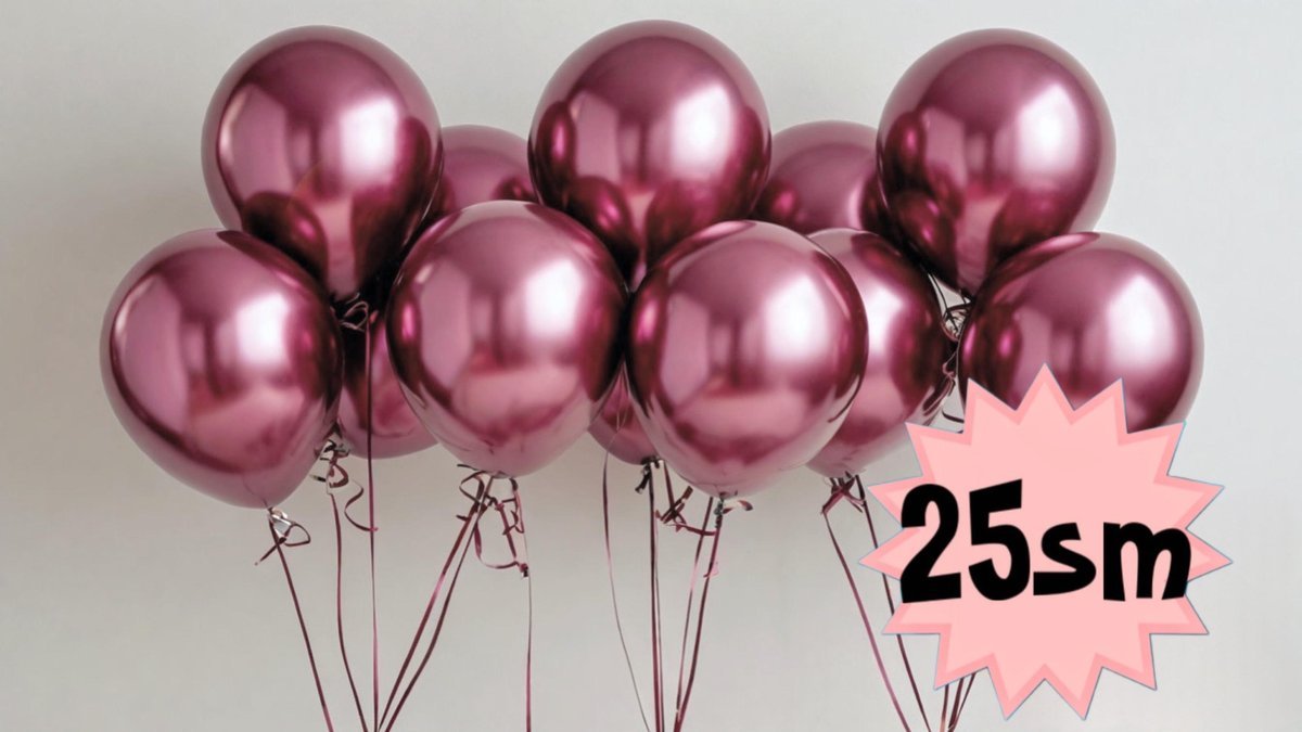 Шары с гелием 25 см (1шт) металлик розовый