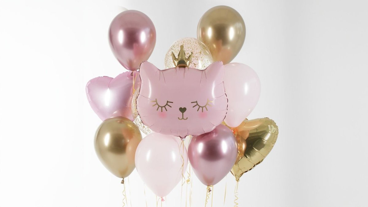 Набор шаров с гелием “Розовая кошечка” (11 шт)
