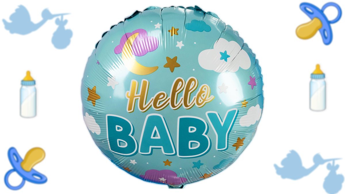 Шар фольгированный с гелием Hello Baby (41см) (1шт)