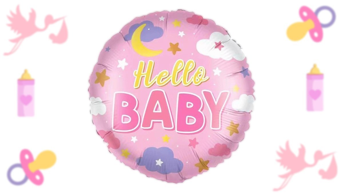 Шар фольгированный с гелием Hello Baby (41см) (1шт)