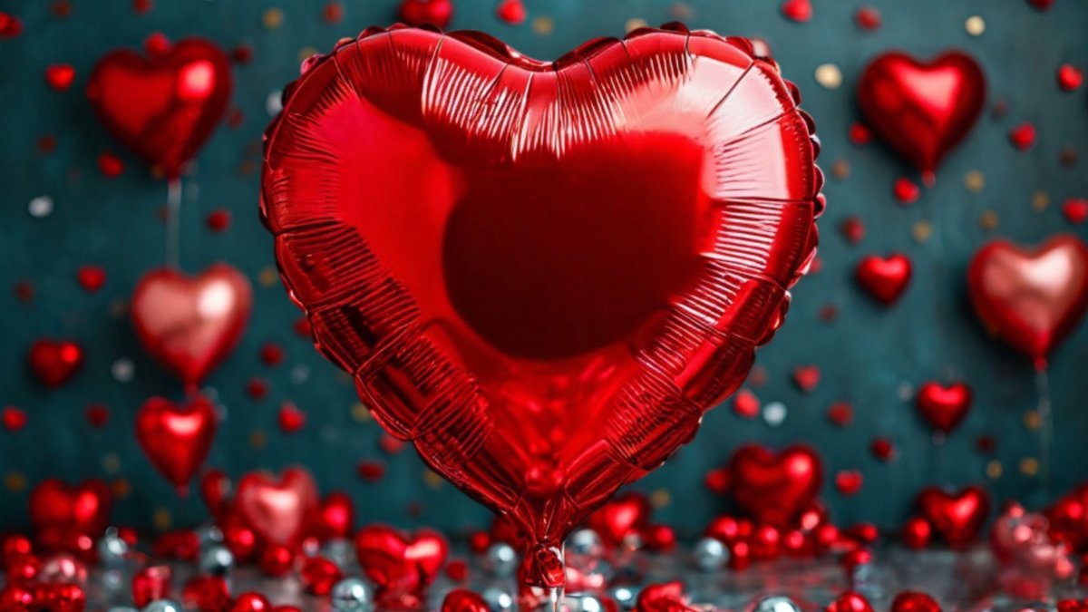 Шар с гелием сердце красное (41см), фольга. 1шт