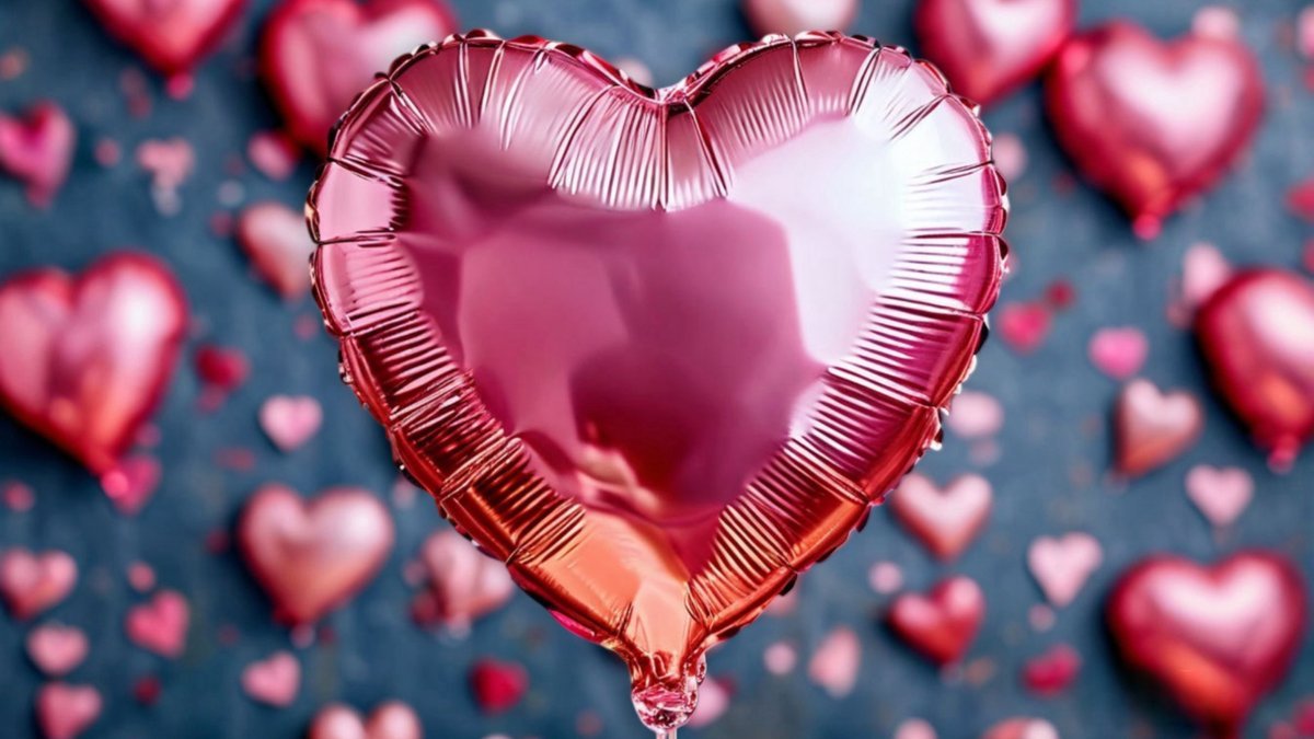 Шар с гелием сердце розовый (41см), фольга. 1шт