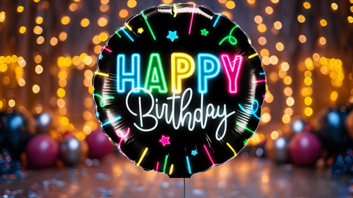 Фольгированный шар с гелием (41 см) Happy Birthday(1шт)
