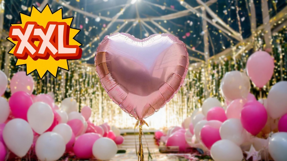Сердце из фольги с гелием XXL (75см-32″) розовое (1шт)