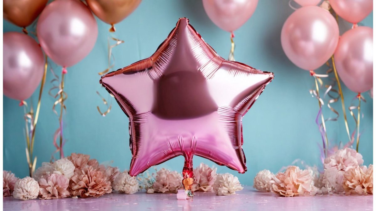 Шар с гелием звезда розовое (41см), фольга. 1шт