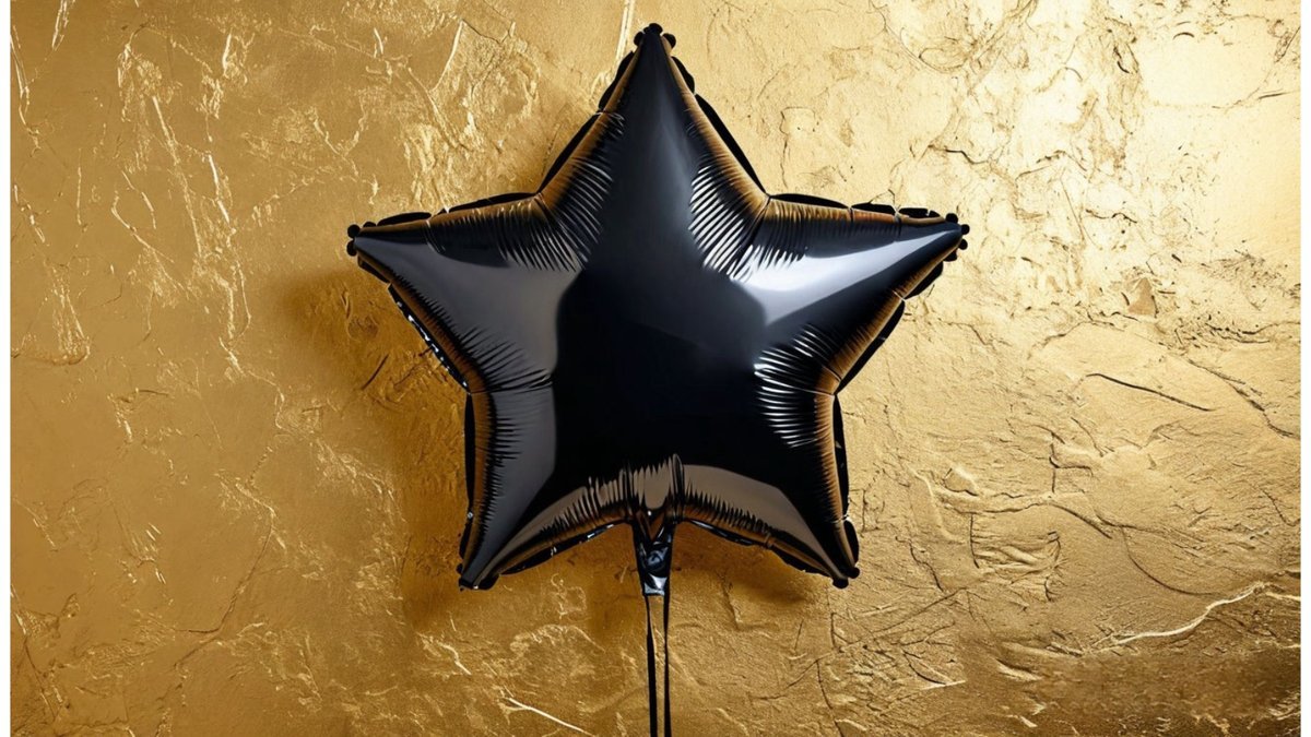 Шар с гелием звезда черная (41см), фольга. 1шт