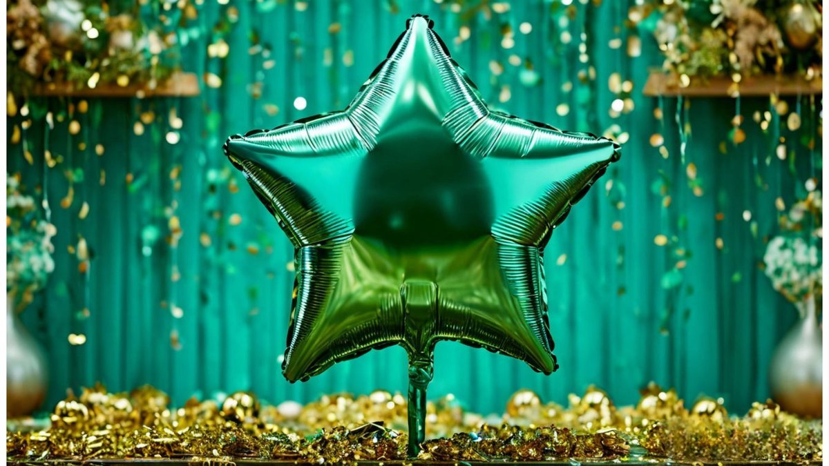 Шар с гелием звезда зеленая (41см), фольга. 1шт