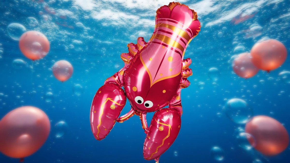 Фольгированный шар с гелием “Лобстер, рак” 1шт (91х72см)