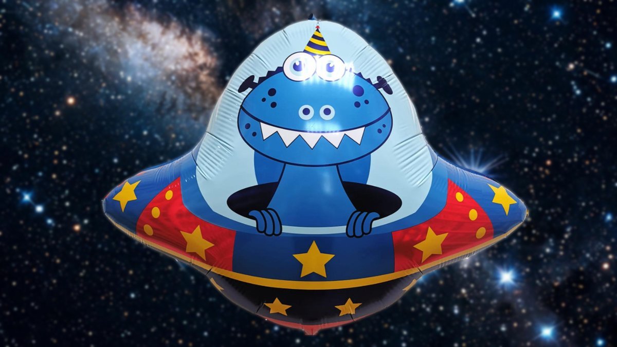 Фольгированный шар с гелием “Летающая тарелка” 1шт (63х79см)