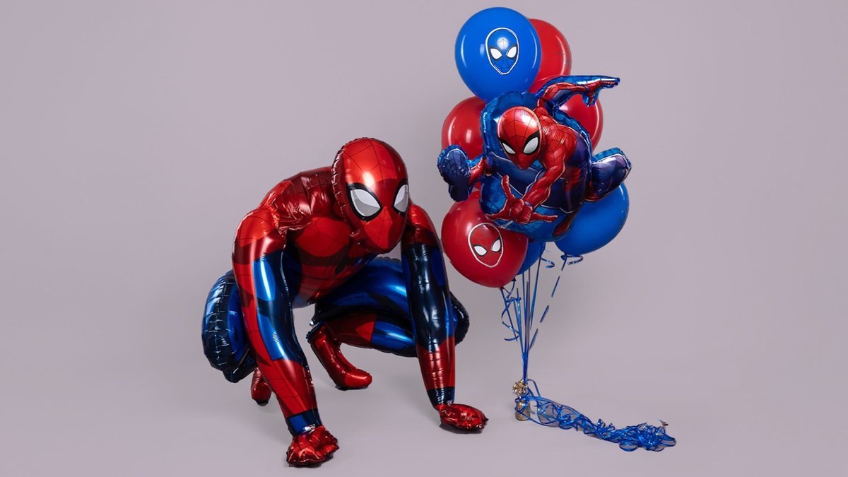 Набор шаров с гелием Человек паук (10 шт).