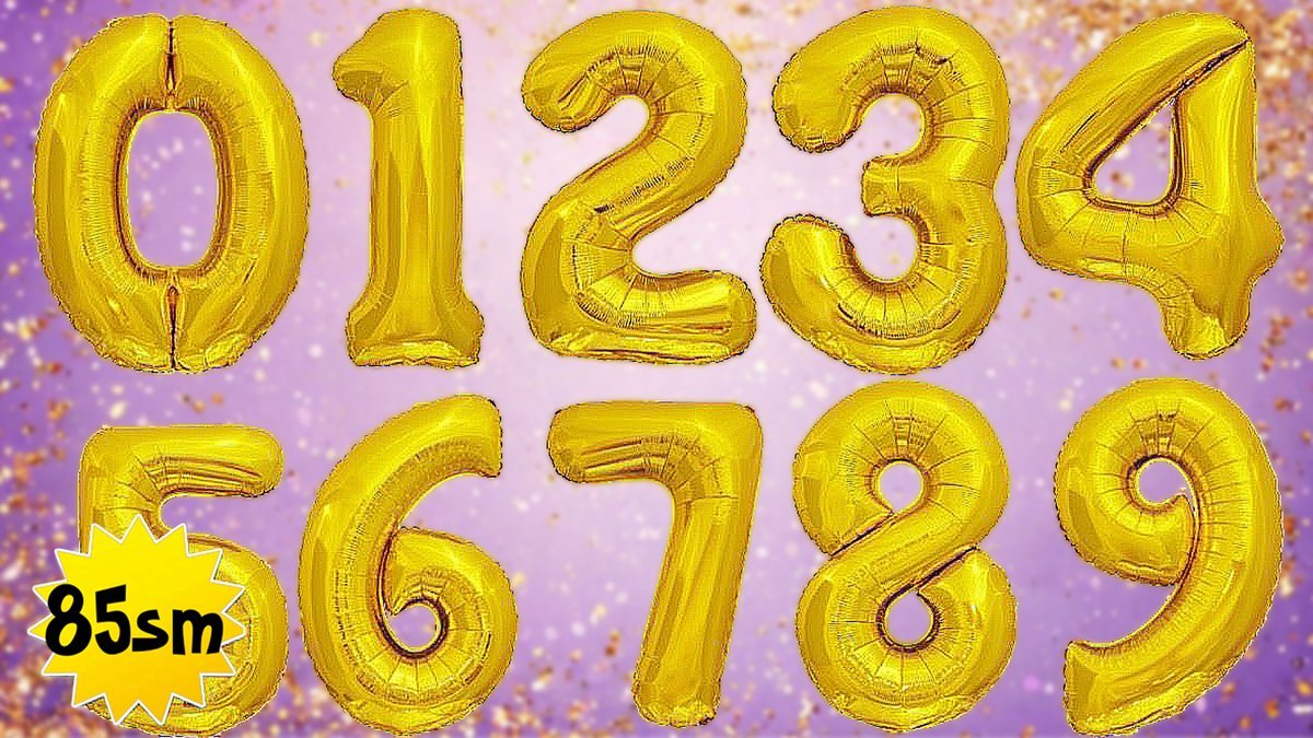 Фольгированный шар с гелием Цифра 85см, золото