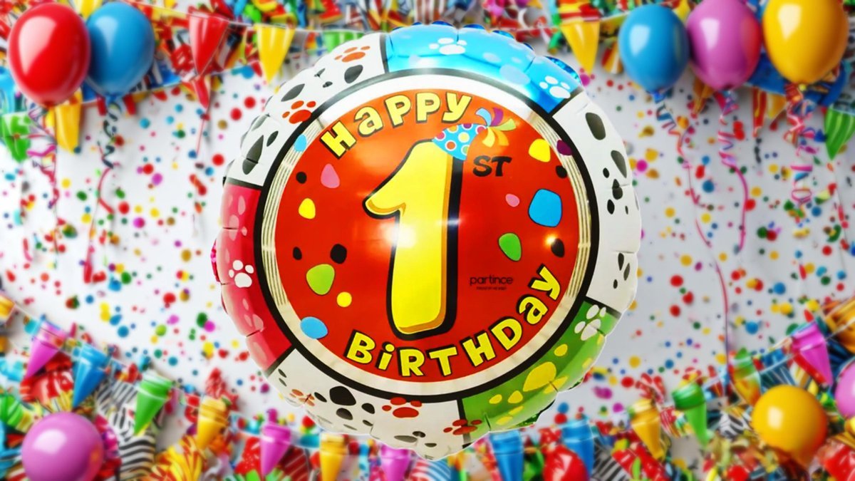 Фольгированный шар с гелием цифра “1” 41 см, цветной