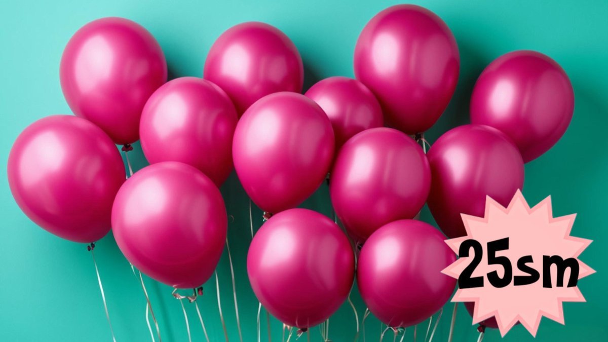 Воздушные шары с гелием 25 см (1шт) фуксия