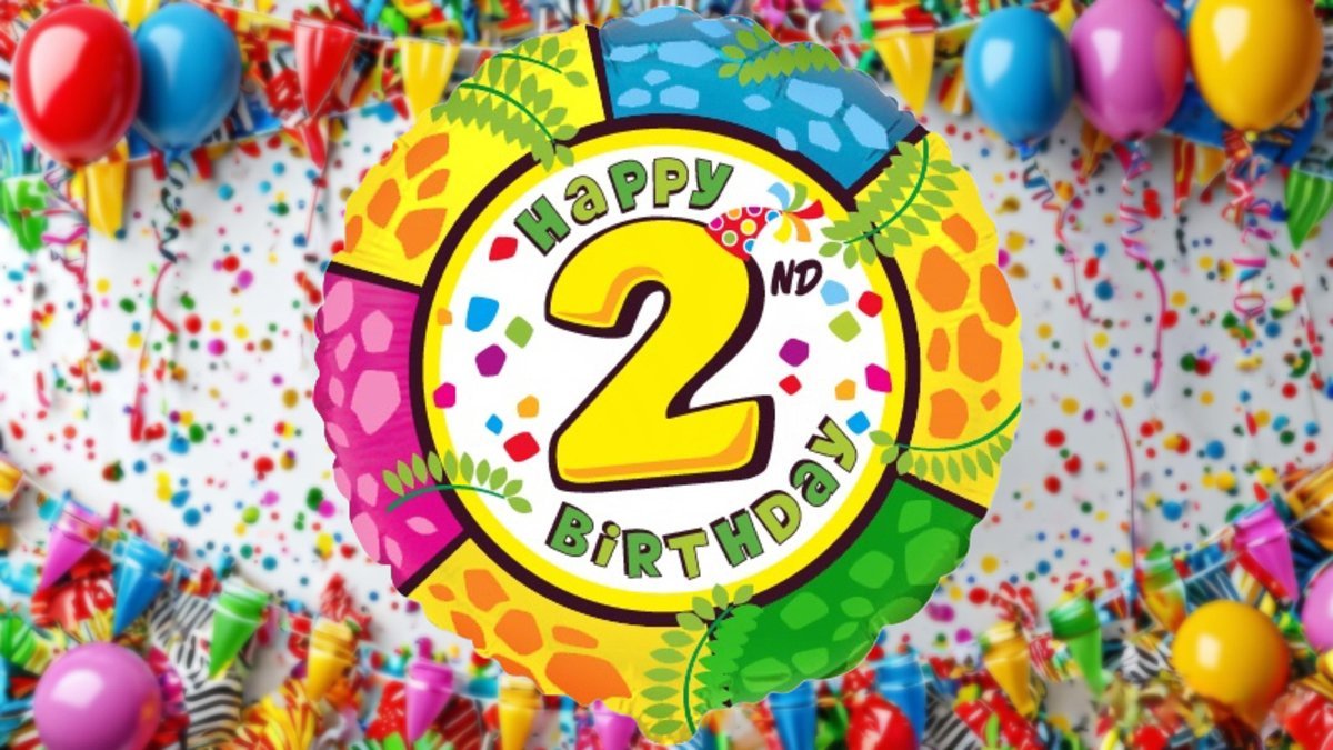 Фольгированный шар с гелием цифра “2” 41 см, цветной