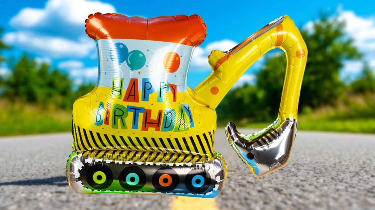 Фольгированный шар с гелием “Экскаватор” 1шт (86х72см)