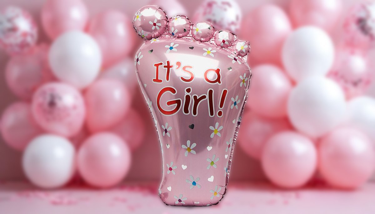 Фольгированный шар с гелием (64х36см) It’s a Girl (1шт)